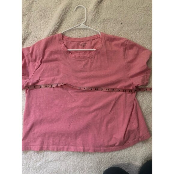 Athleta Organic Daily Crop Tee Glow Pink womens size XL crewneck short sleeve - Picture 8 of 9